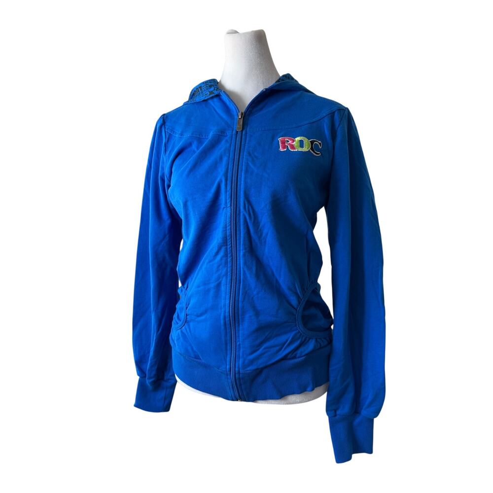 Rocawear Royal Blue Printer Full Zip Hoodie Sweatshirt